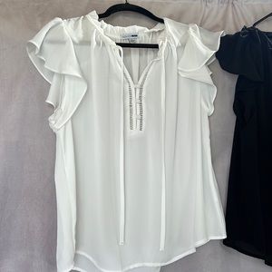 White and black brand new work fashion tops
